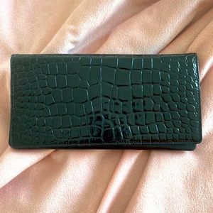 LODIS black clutch wristlet real leather